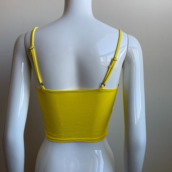 playboy yellow studded bunny logo crop tankini swim top - Picture 6 of 6